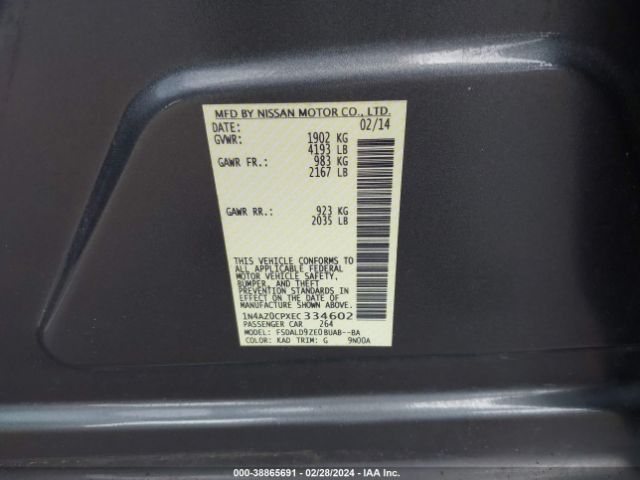 1N4AZ0CPXEC334602 Nissan LEAF SV