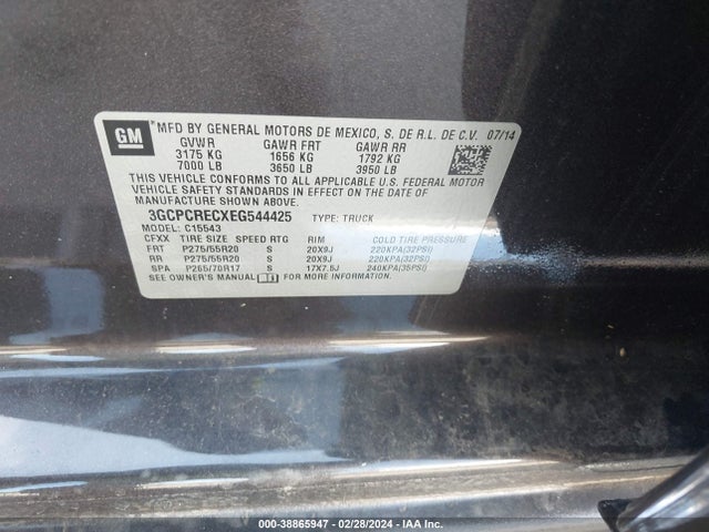 Chevrolet Silverado 1500 1lt 2014 3GCPCRECXEG544425 Image 9