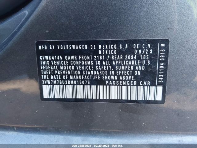 3VW7M7BU3RM015076 Volkswagen Jetta 1.5t Se