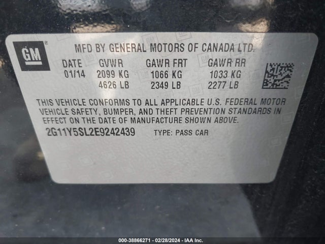 Chevrolet Impala 1ls 2014 2G11Y5SL2E9242439 Image 9