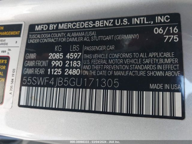 55SWF4JB5GU171305 Mercedes-Benz C 300 Luxury/sport