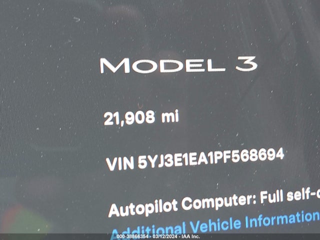 Tesla Model 3 Rear-wheel Drive 2023 5YJ3E1EA1PF568694 Image 15