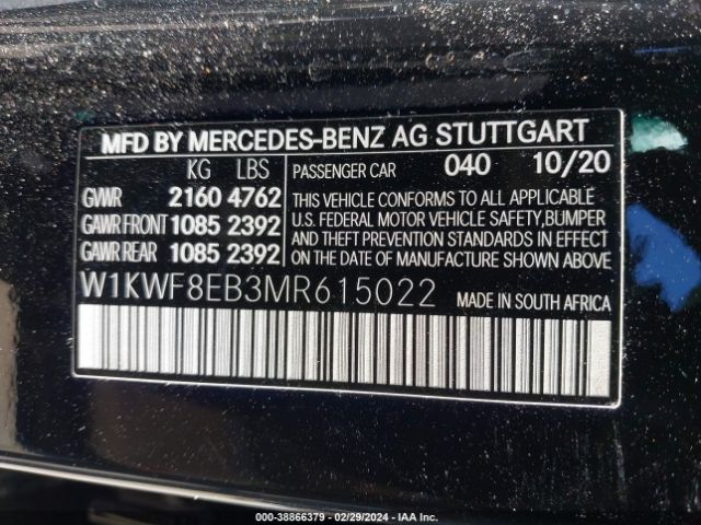 W1KWF8EB3MR615022 Mercedes-Benz C 300 4matic