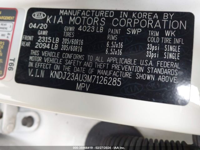 KNDJ23AU3M7126285 KIA SOUL S