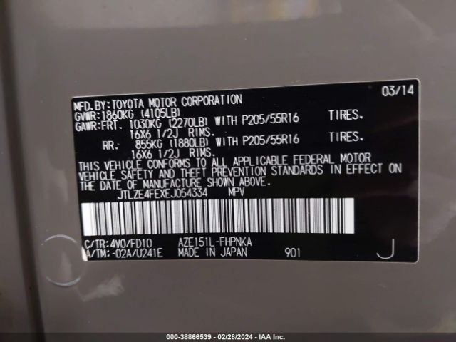 JTLZE4FEXEJ054334 Scion XB