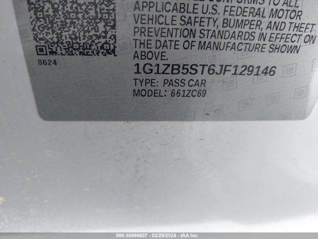 Chevrolet Malibu 1ls 2018 1G1ZB5ST6JF129146 Image 9