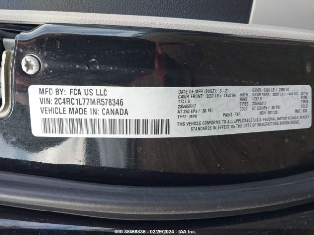2C4RC1L77MR578346 Chrysler Pacifica Hybrid Touring L