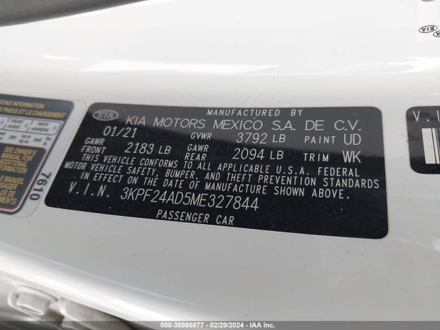 KIA Forte Lxs 2021 3KPF24AD5ME327844 Image 9