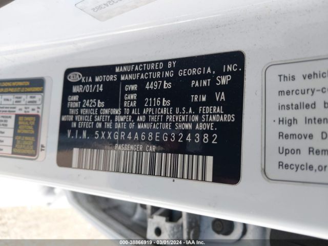 5XXGR4A68EG324382 KIA Optima Sx Turbo