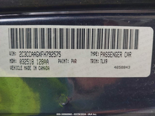 Chrysler 300 Limited 2015 2C3CCAAGXFH792575 Image 9
