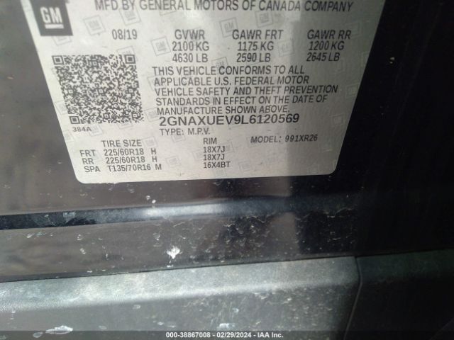 2020 CHEVROLET EQUINOX 2GNAXUEV9L6120569 Photo 8