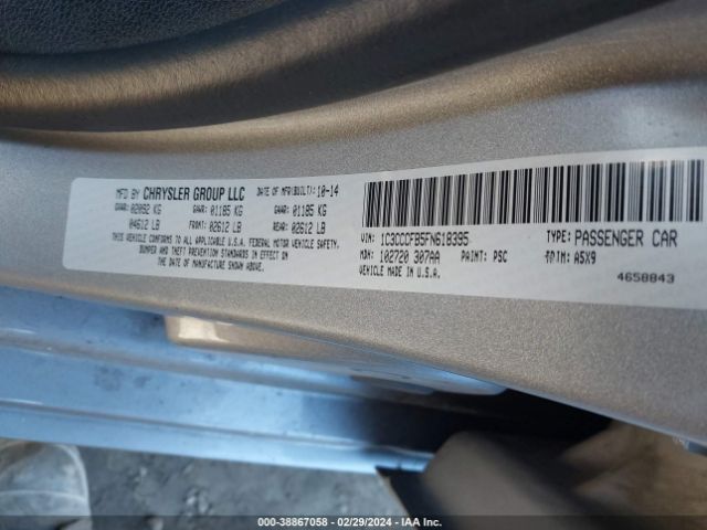 1C3CCCFB5FN618395 Chrysler 200 LX