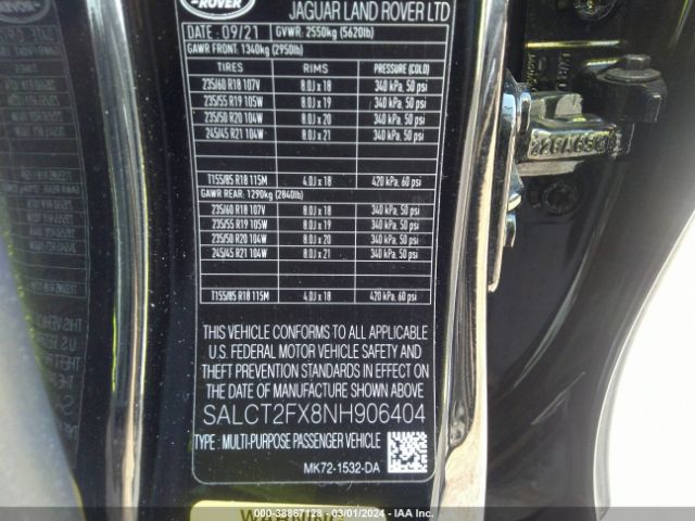 SALCT2FX8NH906404 Land Rover Discovery Sport S R-dynamic