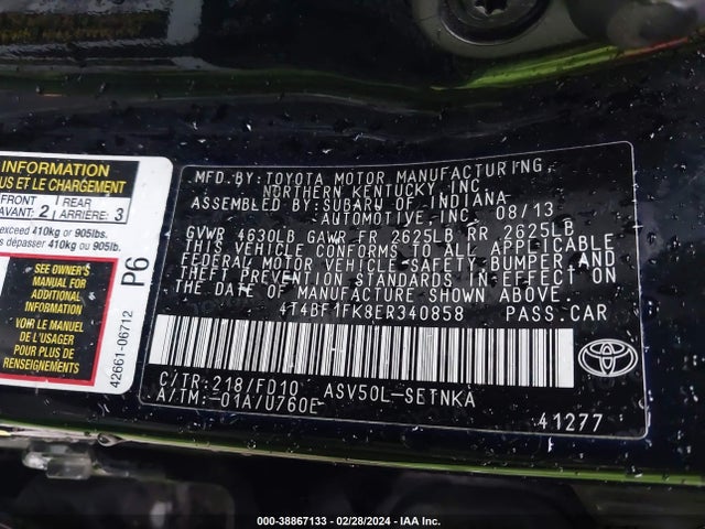 Toyota CAMRY LE 2014 4T4BF1FK8ER340858 Image 9