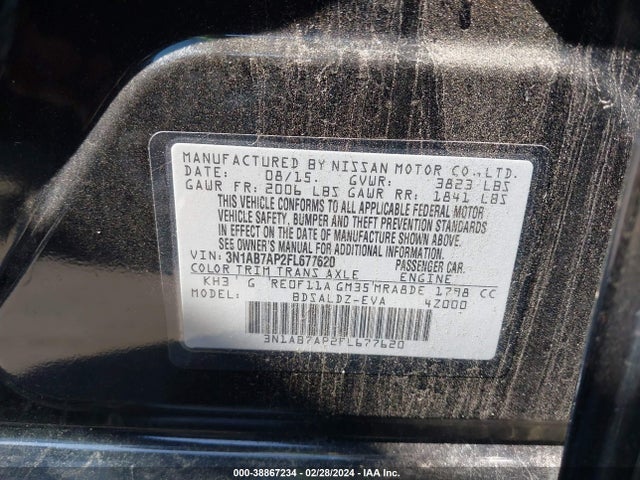 Nissan SENTRA SV 2015 3N1AB7AP2FL677620 Image 9