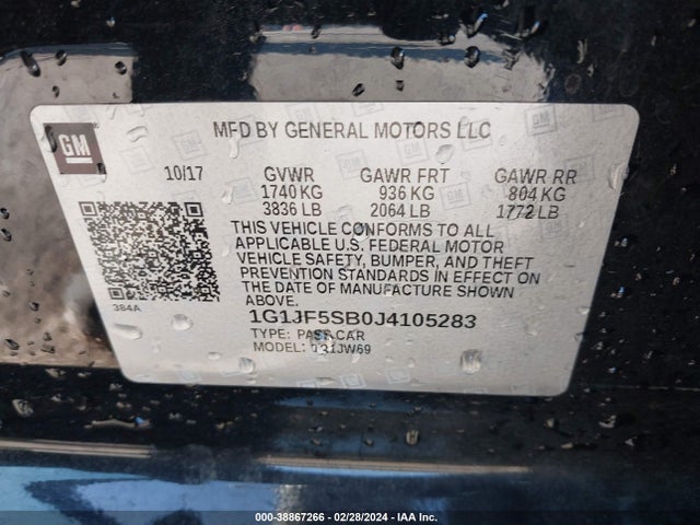 Chevrolet Sonic Premier Auto 2018 1G1JF5SB0J4105283 Image 9