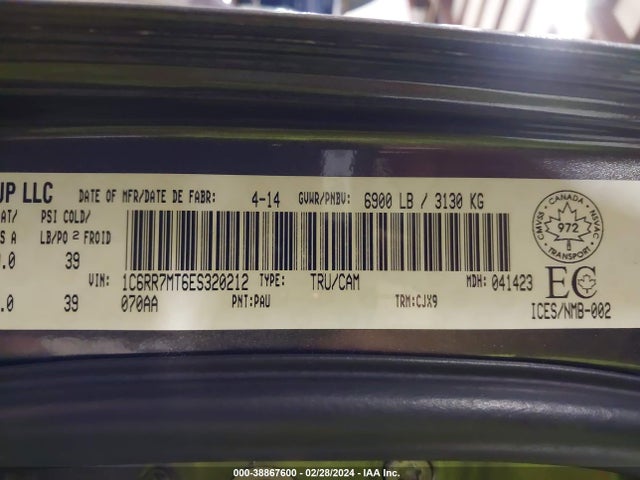 RAM 1500 Sport 2014 1C6RR7MT6ES320212 Image 9