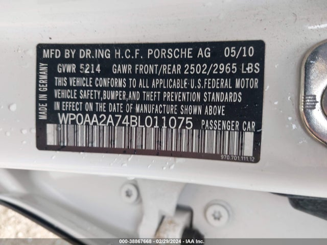 2011 PORSCHE PANAMERA WP0AA2A74BL011075 Photo 8