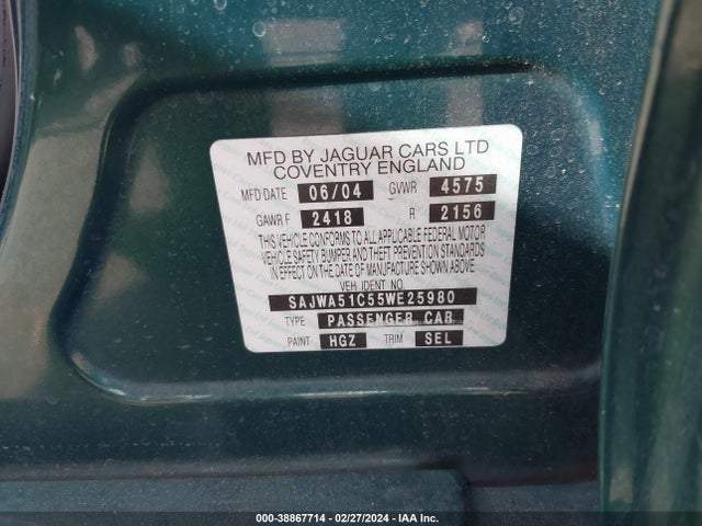 2005 JAGUAR X-TYPE SAJWA51C55WE25980 Photo 8