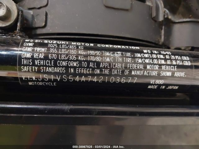 2004 SUZUKI VL800 JS1VS54A742103677 Photo 9