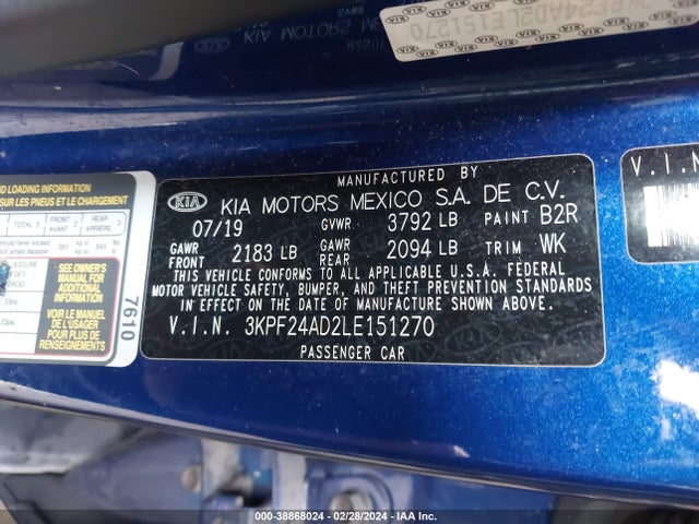 KIA Forte Lxs 2020 3KPF24AD2LE151270 Image 9