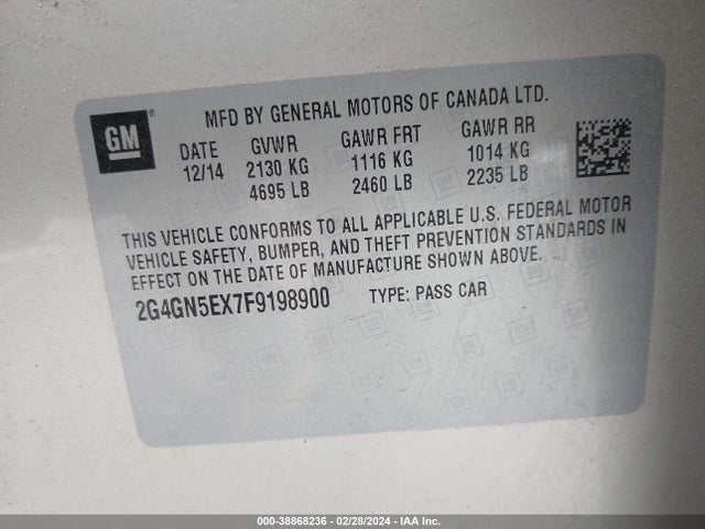 Buick Regal Turbo/e-assist Premium I 2015 2G4GN5EX7F9198900 Image 9