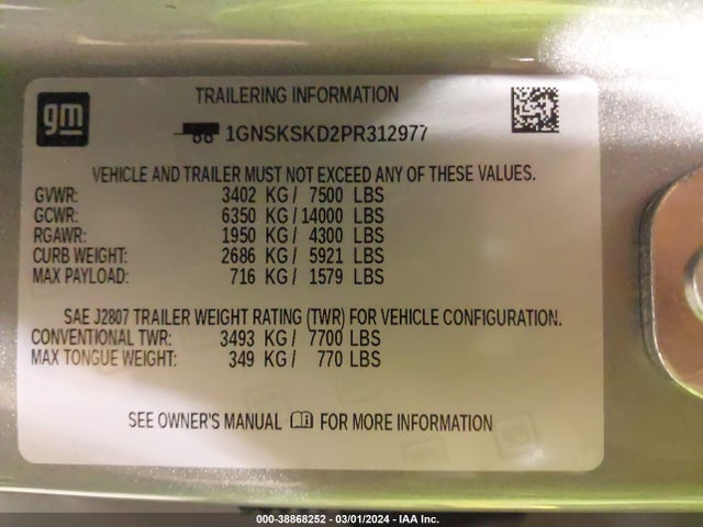 Chevrolet Tahoe 4wd Premier 2023 1GNSKSKD2PR312977 Image 9