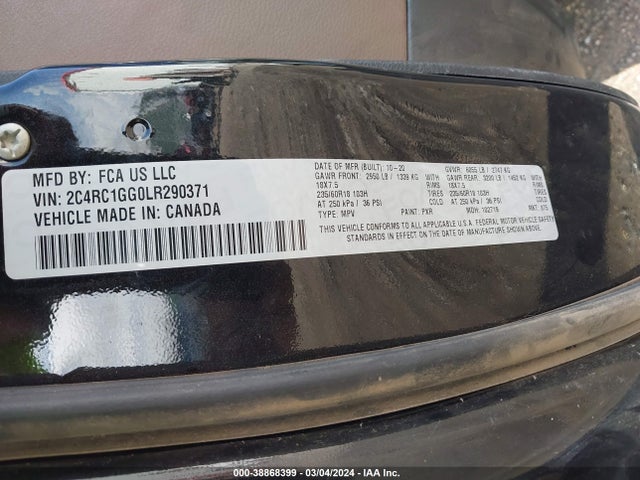 2C4RC1GG0LR290371 Chrysler Pacifica Limited