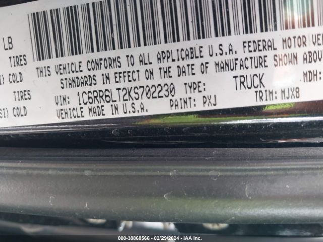 1C6RR6LT2KS702230 RAM 1500 Classic Warlock  4x2 5'7 Box