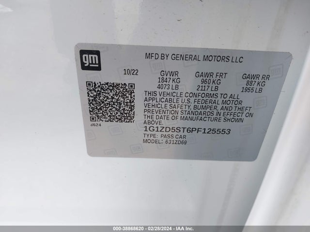 Chevrolet Malibu Fwd 1lt 2023 1G1ZD5ST6PF125553 Image 9