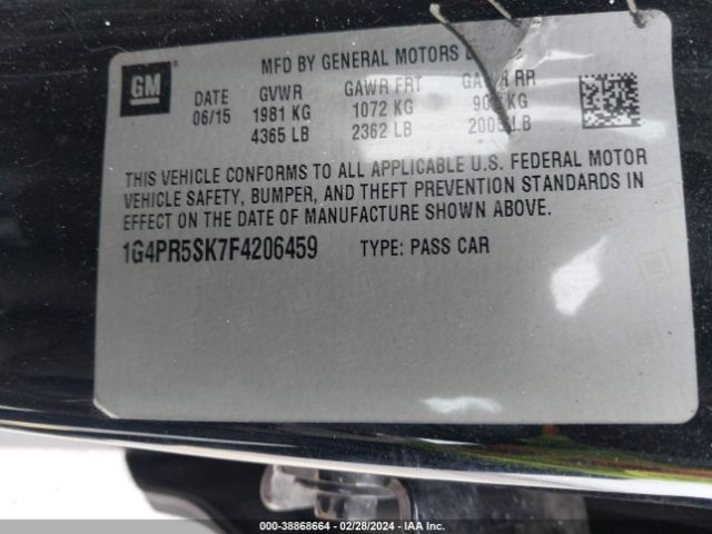 1G4PR5SK7F4206459 Buick Verano Convenience Group