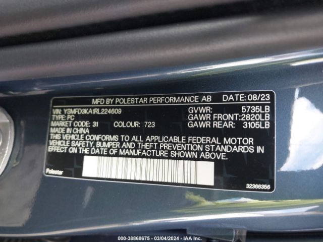 2024 POLESTAR 2 YSMFD3KA1RL224609 Photo 8