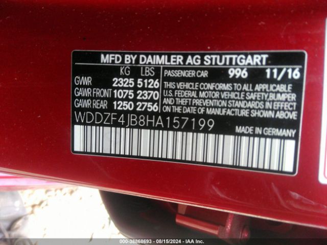 WDDZF4JB8HA157199 Mercedes-Benz E 300