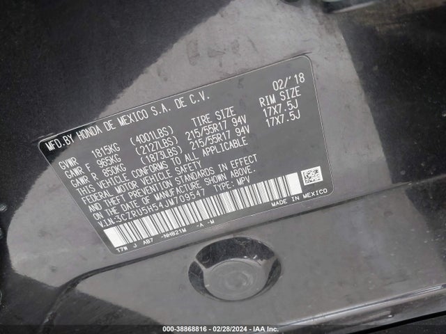 Honda HR-V EX 2018 3CZRU5H54JM709547 Image 9