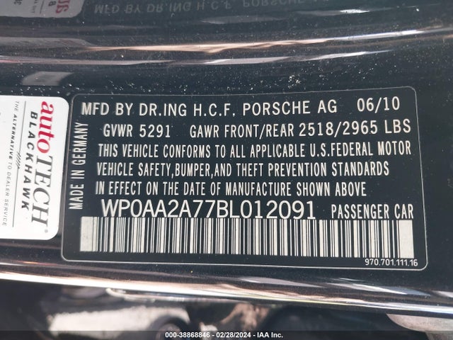 2011 PORSCHE PANAMERA WP0AA2A77BL012091 Photo 8