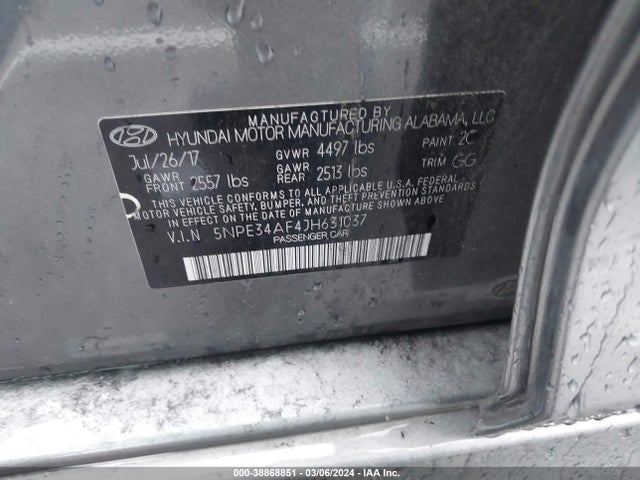 Hyundai SONATA SEL 2018 5NPE34AF4JH631037 Image 9