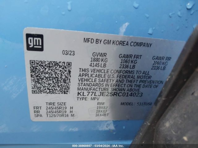 KL77LJE25RC014023 Chevrolet Trax Fwd 2rs