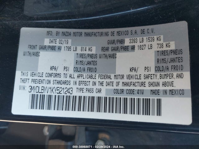 Toyota YARIS LE 2019 3MYDLBYV1KY521243 Image 9