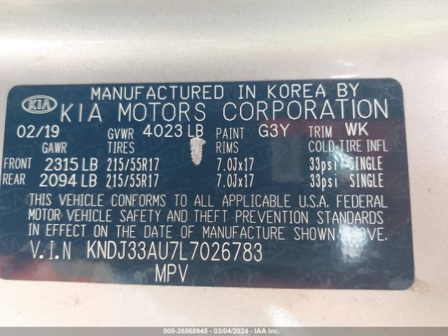 KNDJ33AU7L7026783 KIA SOUL EX
