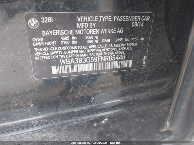 WBA3B3G59FNR85448 BMW 328i Xdrive