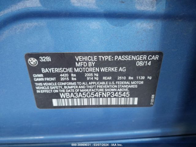 WBA3A5G54FNP34545 BMW 328I
