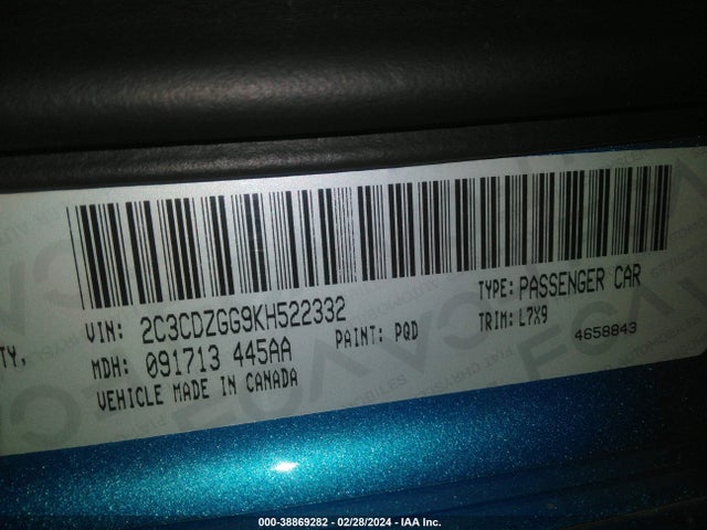 Dodge Challenger Sxt Awd 2019 2C3CDZGG9KH522332 Image 9