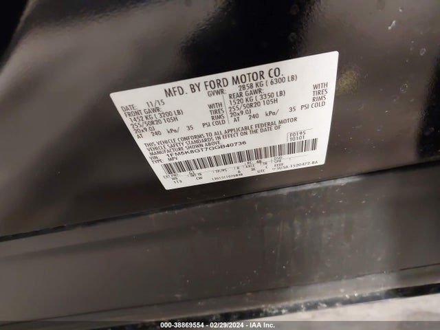 Ford EXPLORER SPORT 2016 1FM5K8GT7GGB40736 Image 9