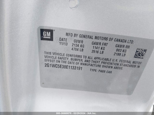 Chevrolet Impala Limited Ltz 2014 2G1WC5E38E1133191 Image 9