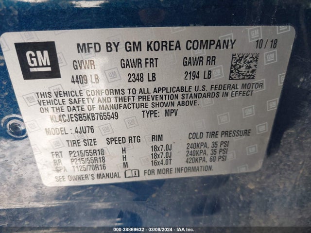 Buick Encore Awd Preferred 2019 KL4CJESB5KB765549 Image 9