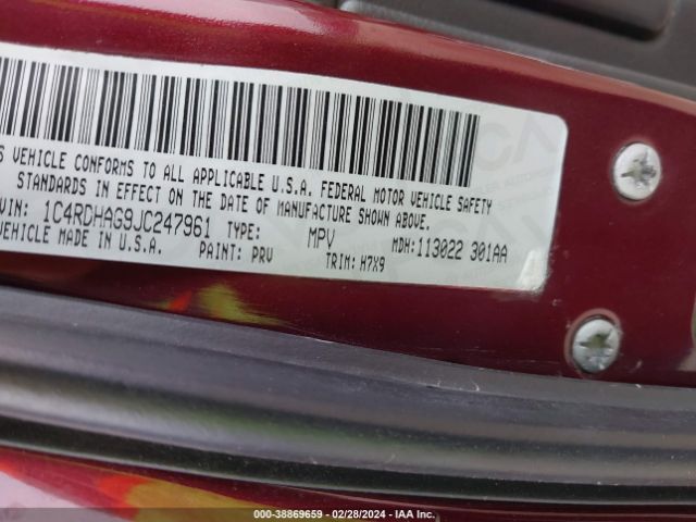 1C4RDHAG9JC247961 Dodge Durango Sxt Rwd