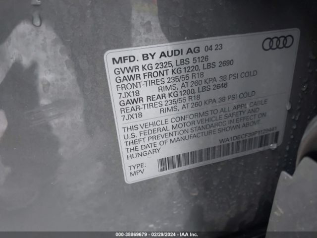 WA1DECF39P1129441 Audi Q3 Premium 45 Tfsi S Line Quattro Tiptronic