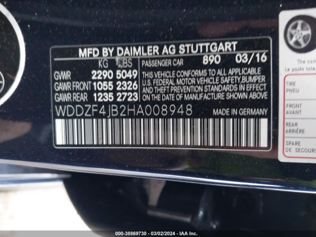 WDDZF4JB2HA008948 Mercedes-Benz E 300