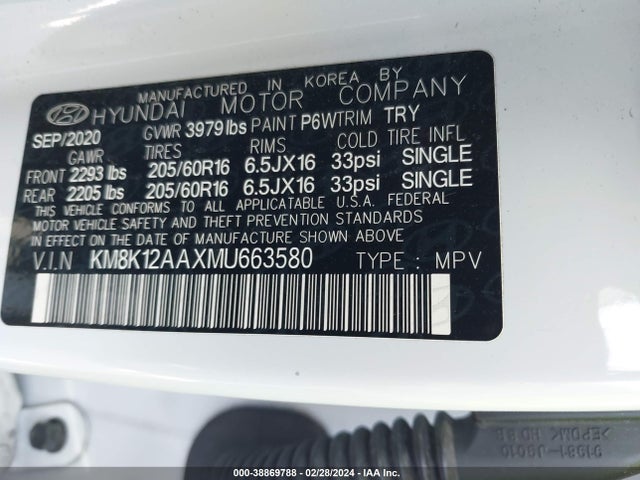Hyundai Kona Se 2021 KM8K12AAXMU663580 Image 9