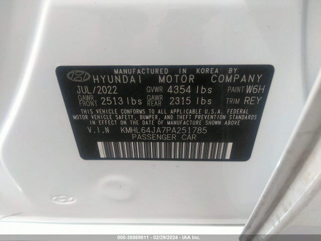 Hyundai SONATA SEL 2023 KMHL64JA7PA251785 Image 9
